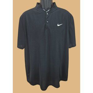 Nike Dri-Fit Mens Standard Fit Baseball Collar XL Black Polo